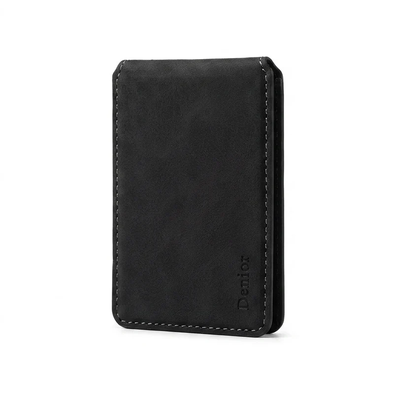 Magnetic Leather Card Holder — MagSafe Compatible No‑zip Card Bag