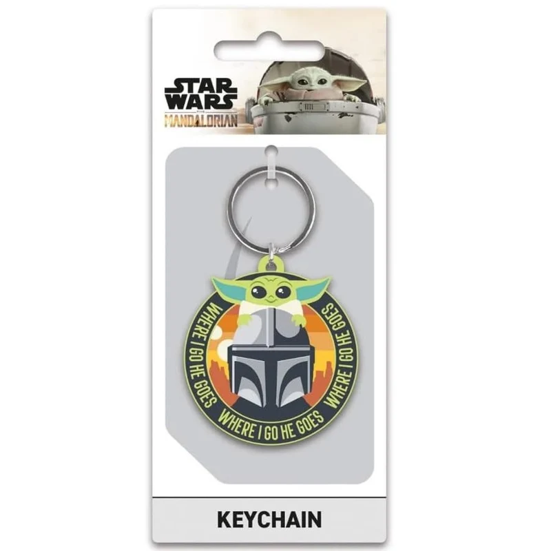 Pyramid Portachiavi Star Wars: The Mandalorian (Where I Go He Goes) - Keychain In Gomma
