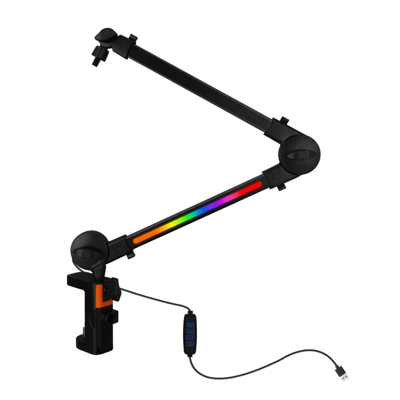 Desk-mounted Microphone Boom Arm – Heavy-duty Aluminium, 360° Rotation