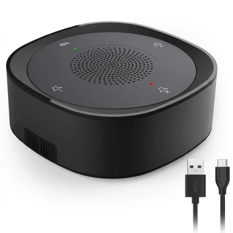 USB Conference Microphone JV801 — Wired Condenser, Touch Control, Omnidirectional, Plug & Play