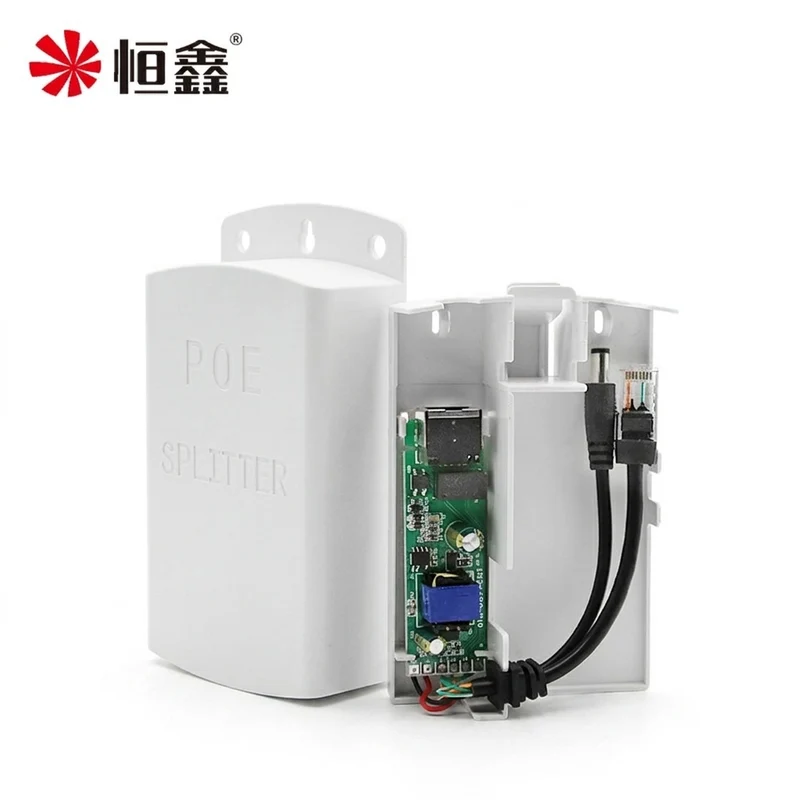 Waterproof Outdoor PoE Splitter 10/100Mbps — 48V to 12V (1.2A or 4A)