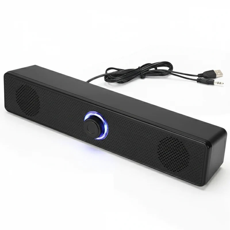 Portable Soundbar Speaker — Bluetooth 5.3 & Wired AUX, USB-powered, 2.0 Stereo