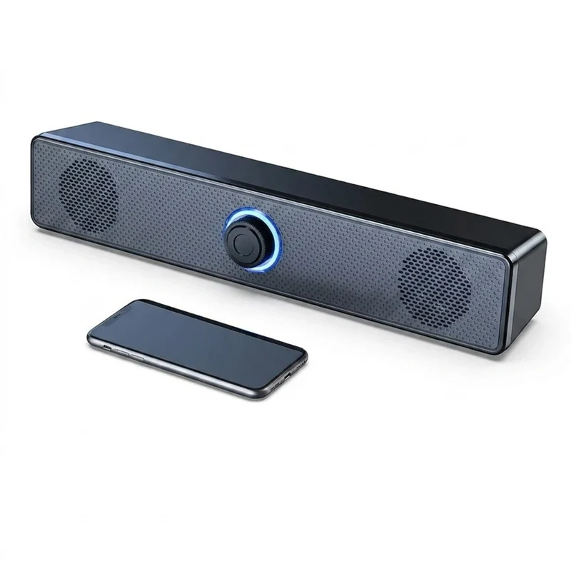 PC Soundbar with Bluetooth & Wired AUX — USB‑Powered Speaker for TV, Laptop & Gaming