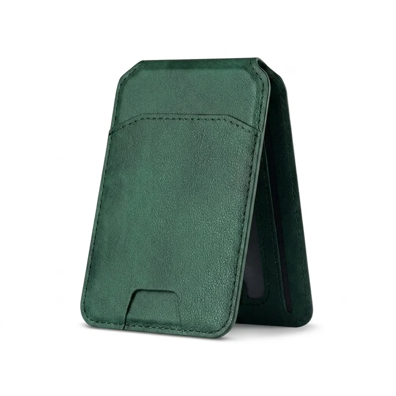 Magnetic PU Leather Wallet Phone Case with Stand and Card Pocket — MagSafe Compatible