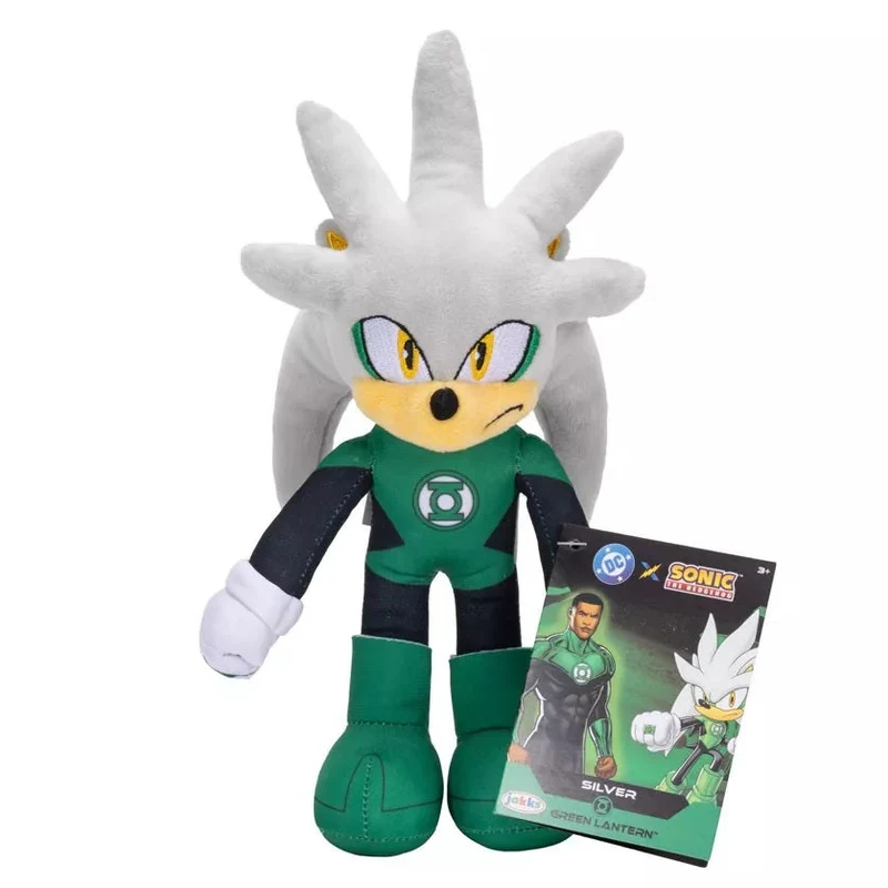 Jakks Pacific: Peluche - Dc x Sonic the Hedgehog - Silver "Green Lantern" - Pupazzo Figure Plush 23cm