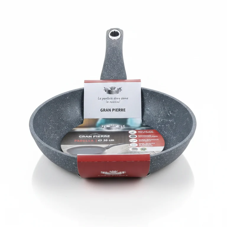 Padella Gran Pierre Stone Antiaderente | Fondo Induzione Universale | Rivestimento Effetto Pietra Antigraffio | Misure 20-24-28-32 cm