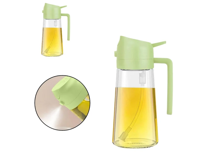 Oliera Spray 470 ml in Vetro con Dosatore - Accessorio Cucina per Olio, Aceto e Salse