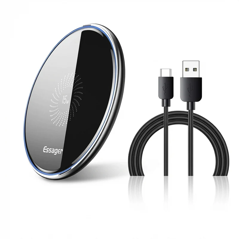 15W Qi Wireless Charging Pad — Fast Charger for iPhone, Samsung & AirPods