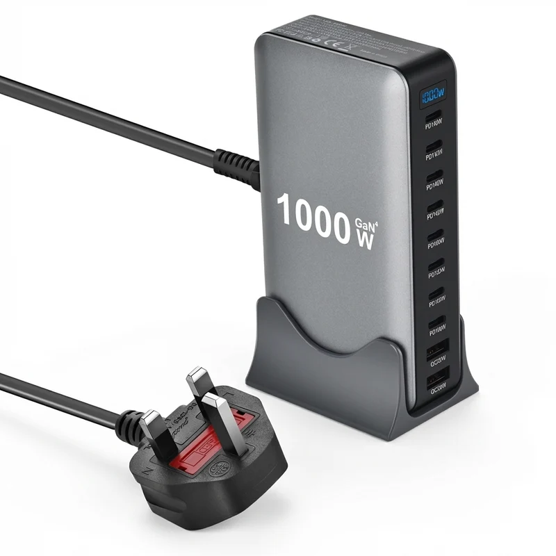 1000W GaN 10‑Port USB‑C Charger Station — PD3.1 PPS Fast Charging