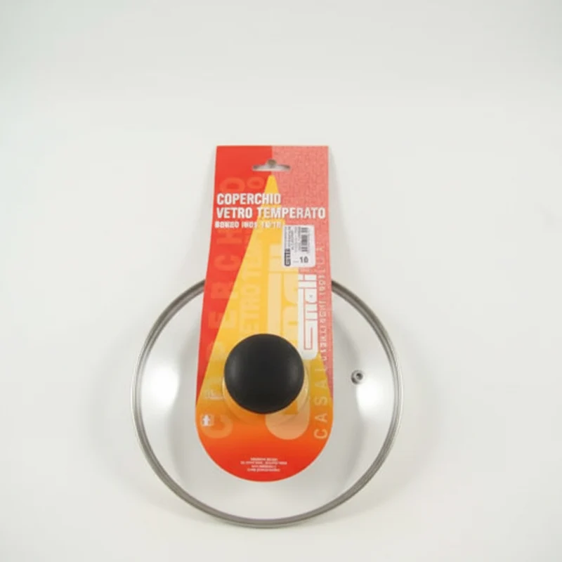 Gnali Coperchio in Vetro Temperato – Bordo Acciaio Inox – Diametro 18 cm
