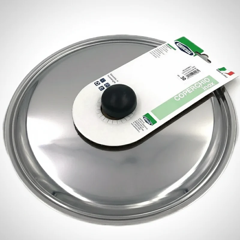 Gnali Coperchio Inox con Pomolo – Diametro 30 cm – Acciaio 18/C