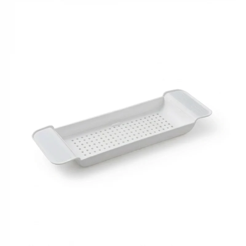 Extendable Bathtub Tray – Retractable Bath Shelf & Towel Holder (White/Black)