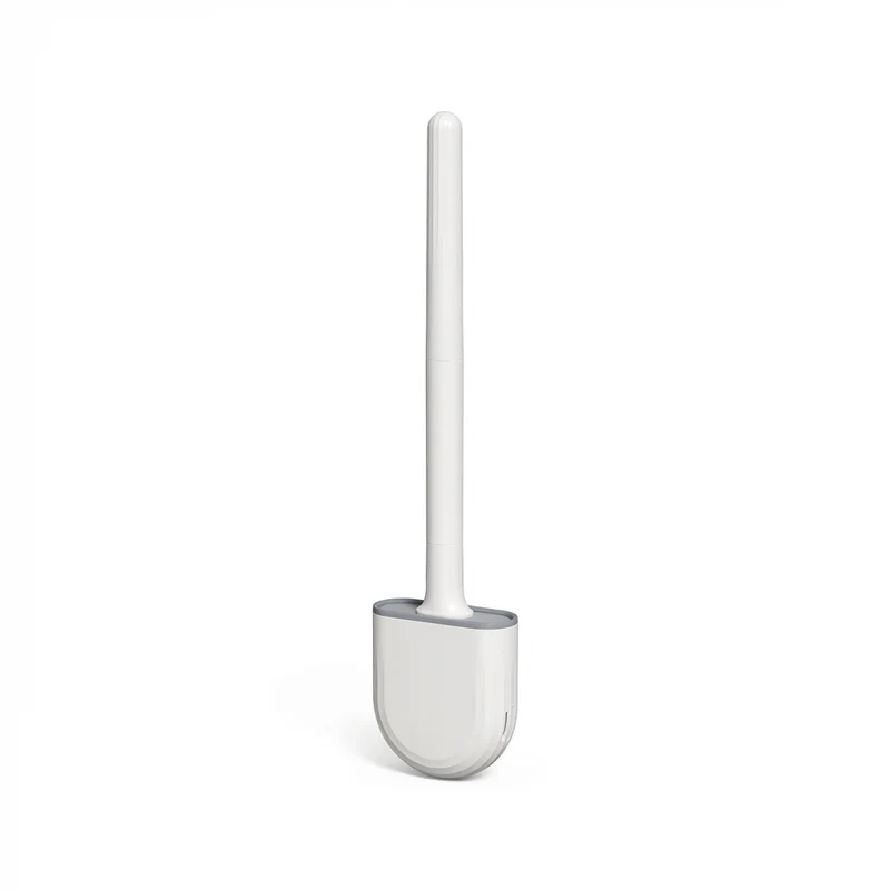 Silicone Toilet Brush with Quick‑Dry Base, Flexible Flat Head and Non‑Slip Handle