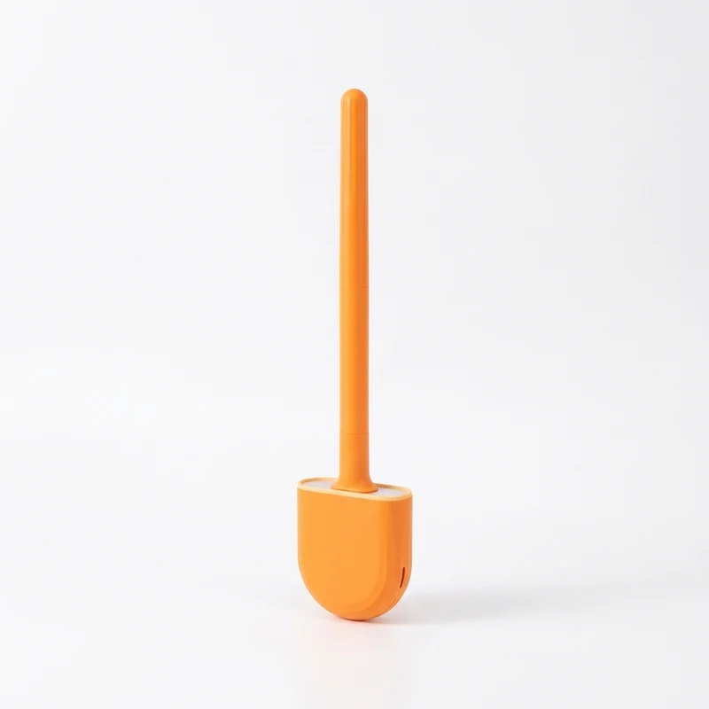 Wall-hanging Long-handle Toilet Brush with Silicone Head, 36×9×4 cm
