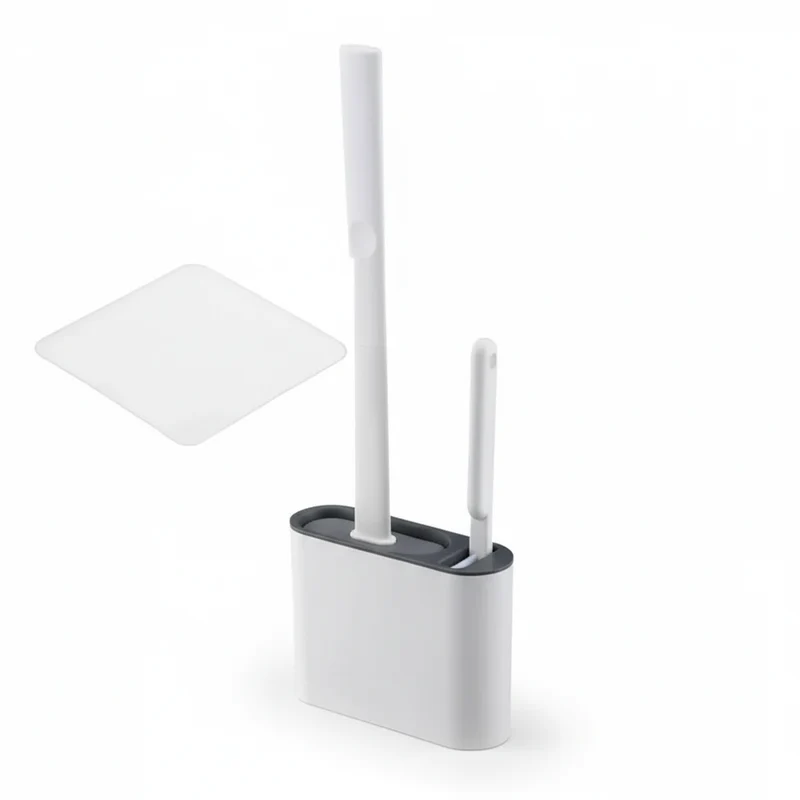 Silicone Soft‑Bristle Wall‑Mounted Toilet Brush with ABS Handle