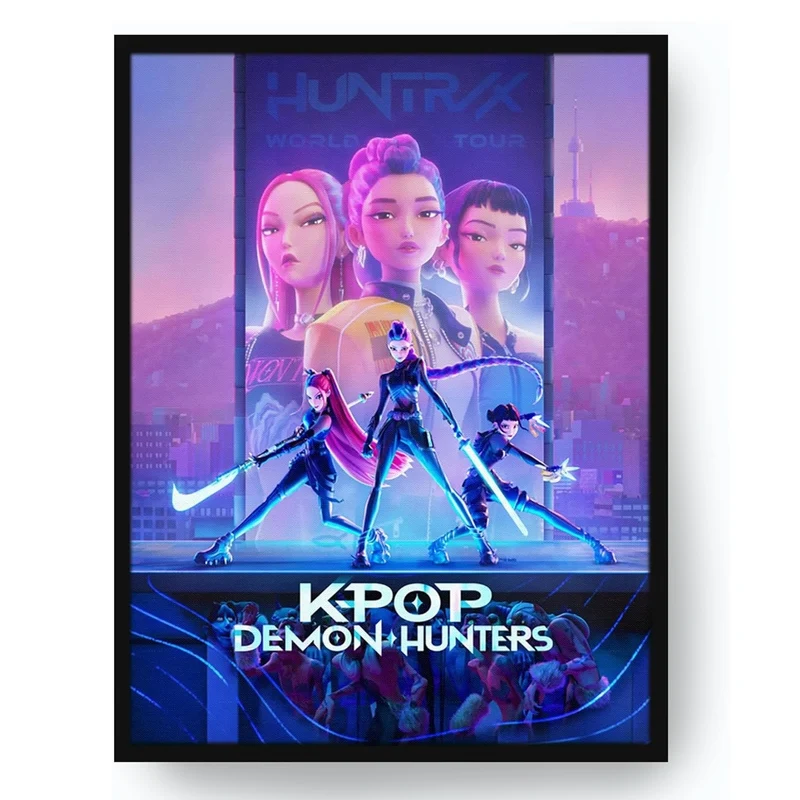 Pyramid - Tela Retroilluminata - KPOP Demon Hunter - Lampada Light Up Canvas - LED Poster Incorniciato Luminosa 30x40 cm