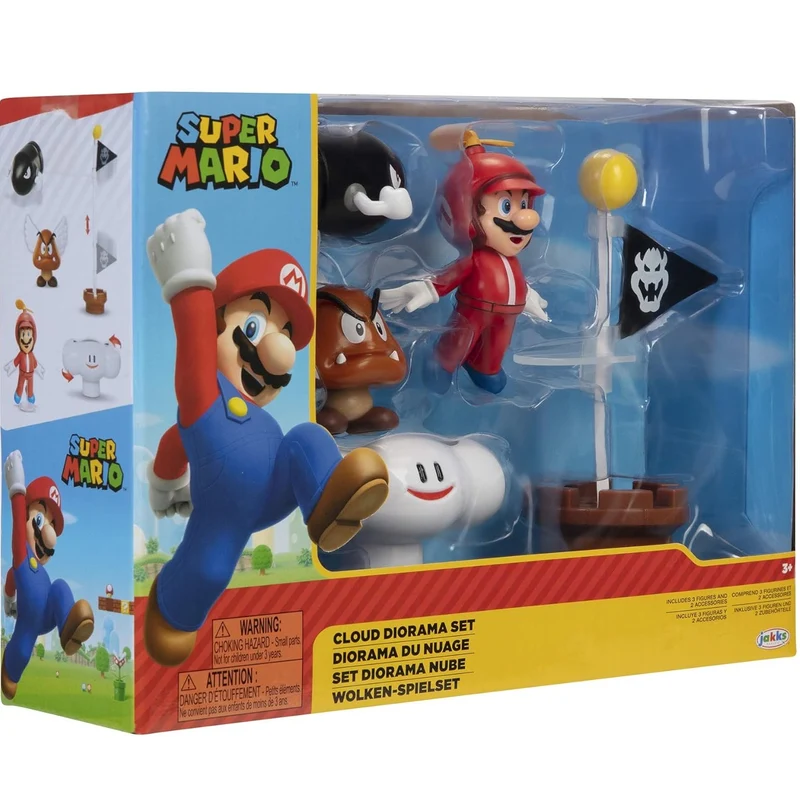 Jakks Pacific Nintendo: Super Mario "Cloud Diorama Set" Gioco Con Figure 3+