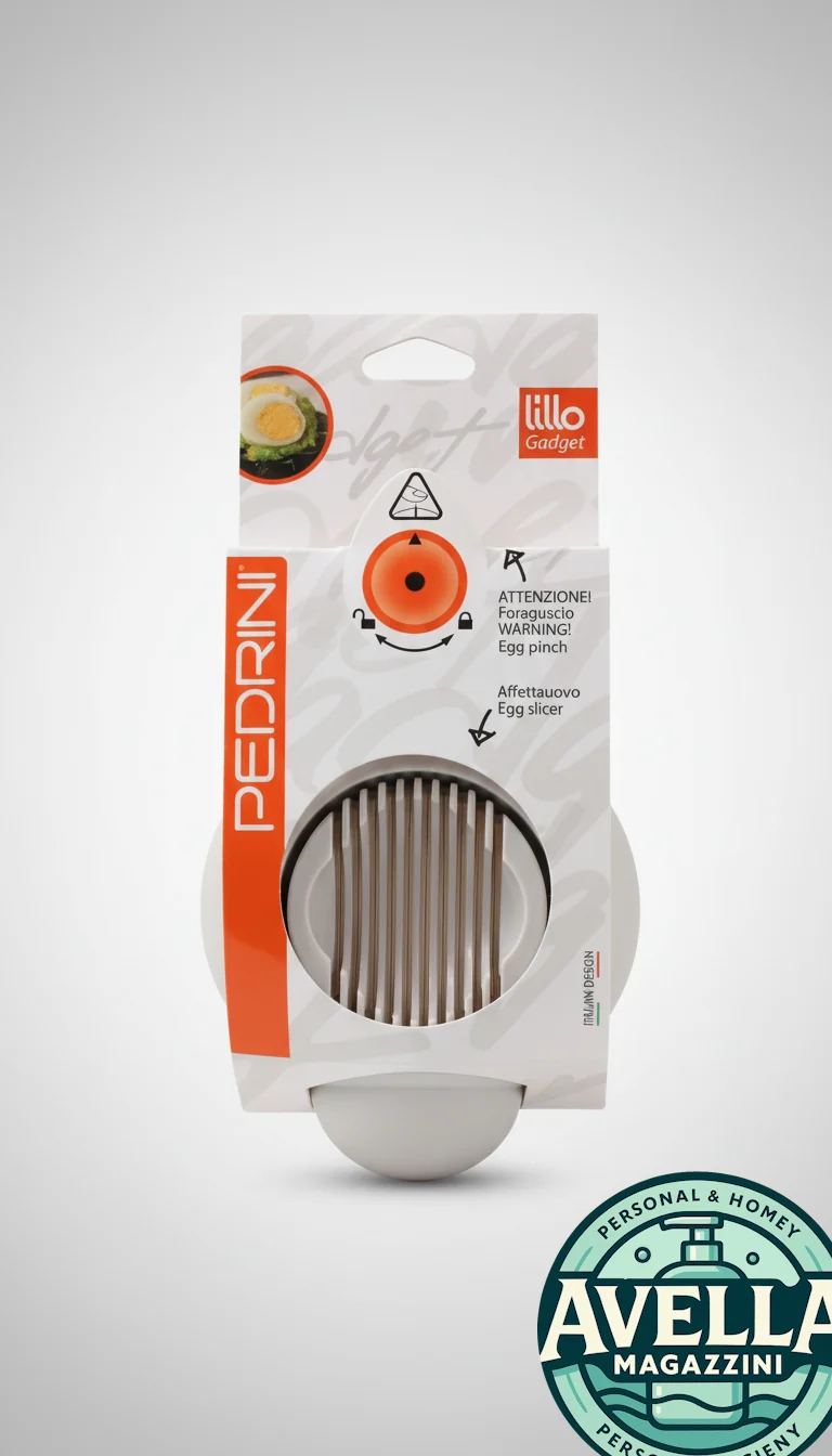 Pedrini Lillo Gadget - Affettauovo e Foraguscio 2-in-1 | Utensile Essenziale per Uova Sode, Lama a Filo, Design Italiano