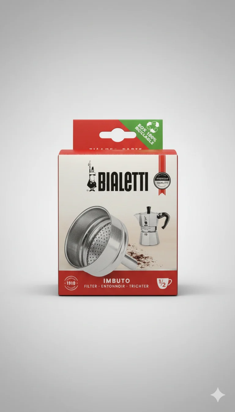 Bialetti Ricambio Originale Imbuto per Caffettiera Moka Express – Disponibile per Mokina ½, 1, 2 e 6 Tazze – Massima Performance e Sostenibilità