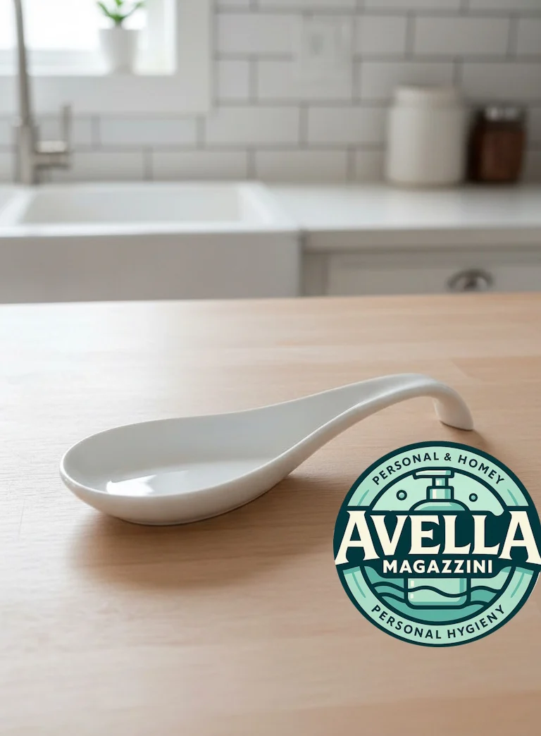 Poggiamestolo in Ceramica Bianca 27,5 cm - Salvaspazio e Igienico per Cucina
