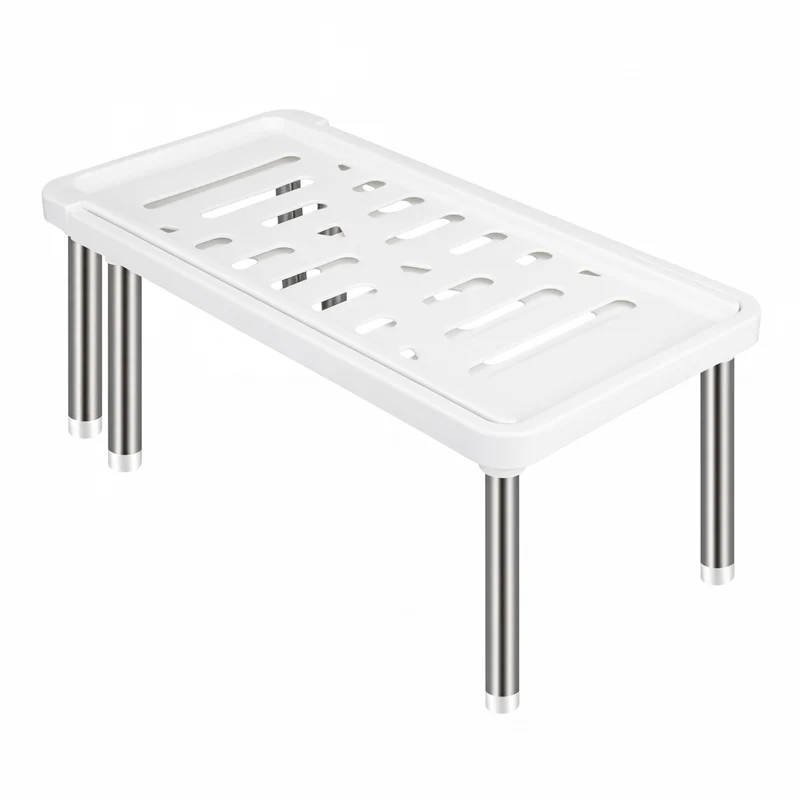 Expandable Cupboard Shelf 36–69cm – Kitchen Cabinet Organiser, White