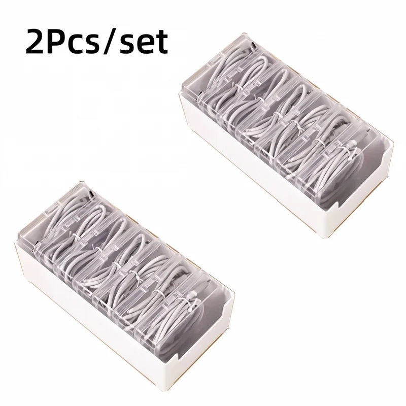 Cable Organiser Storage Box Set — Durable Plastic Cord & Device Storage