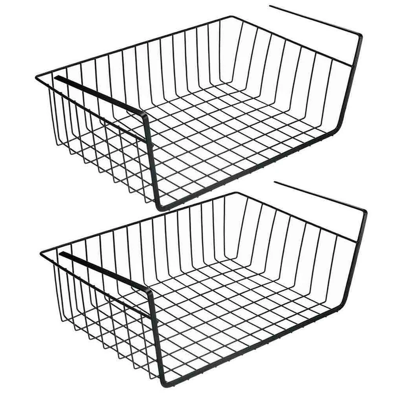 Mensola sotto scaffale 2 pezzi in metallo sottoripiani 35x8,7x22 cm