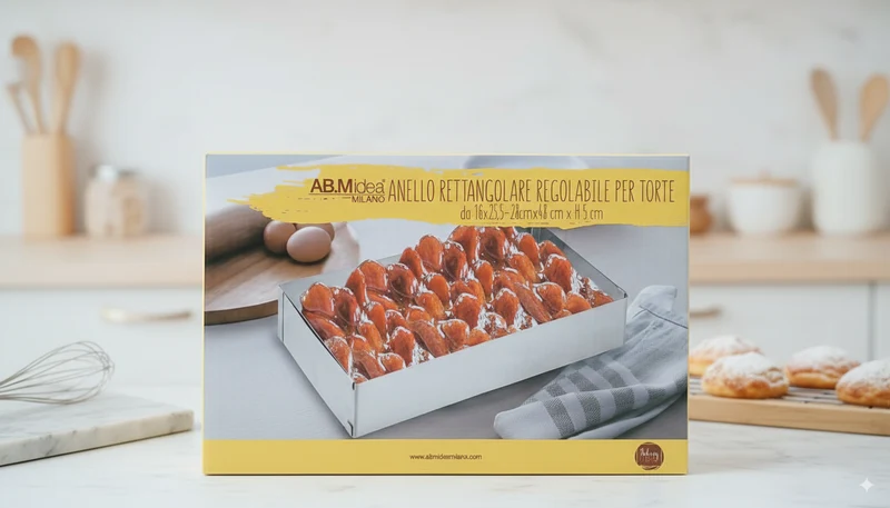 Anello Rettangolare Regolabile per Torte ABM Idea - Stampo Professionale per Dolci