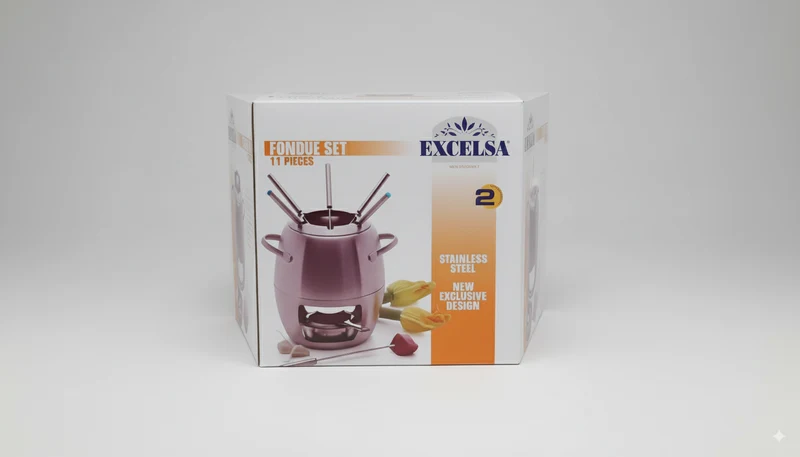 Set Fonduta 11 Pezzi Excelsa - Acciaio Inox, Design Moderno