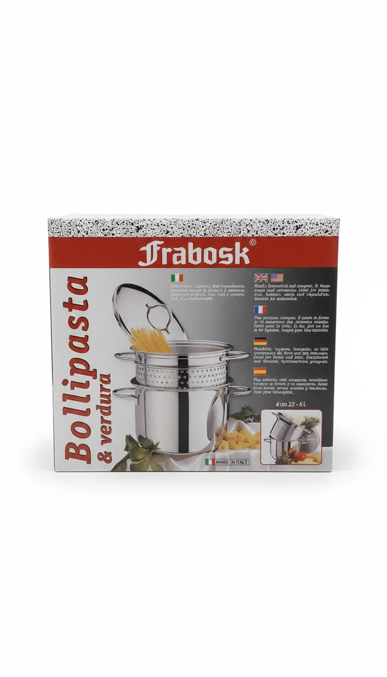 Pentola Pasta Frabosk Bolli Pasta & Verdura | Ø 22cm, 6 Litri, Acciaio INOX