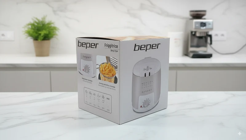 Friggitrice Elettrica Beper | 840W, Temperatura Regolabile, Cestello in Acciaio