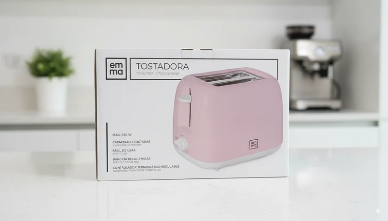 Tostapane Emma Vintage Rosa | 750W, 2 Fette, Design Retrò