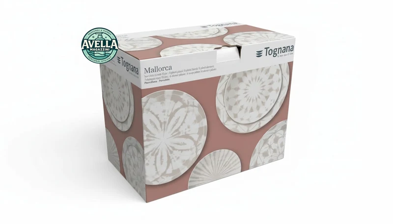 Tognana Madison Mallorca: Servizio di Piatti da 18 Pezzi in Porcellana