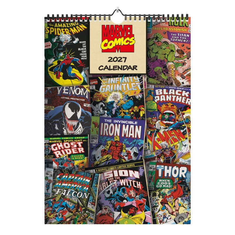Calendario 2026 (Marvel Comics) da Muro/Parete 43,5x27cm con Gadget + Poster da Parete in Regalo - Licenza ufficiale