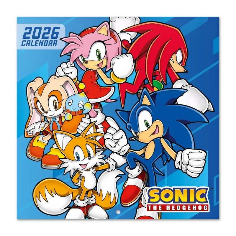 Calendario 2026 (Sonic) da Muro/Parete 30X30 con Gadget + Poster da Parete in Regalo - Licenza ufficiale
