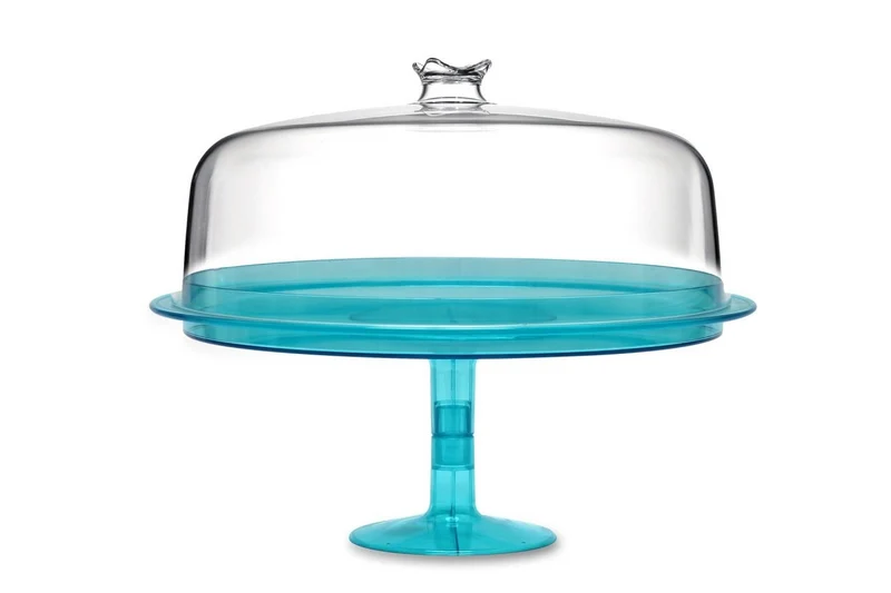 Cosmoplast Alzata Porta Dolci con Coperchio - Vassoio Torta in Plastica - Diametro 34 cm - Made in Italy