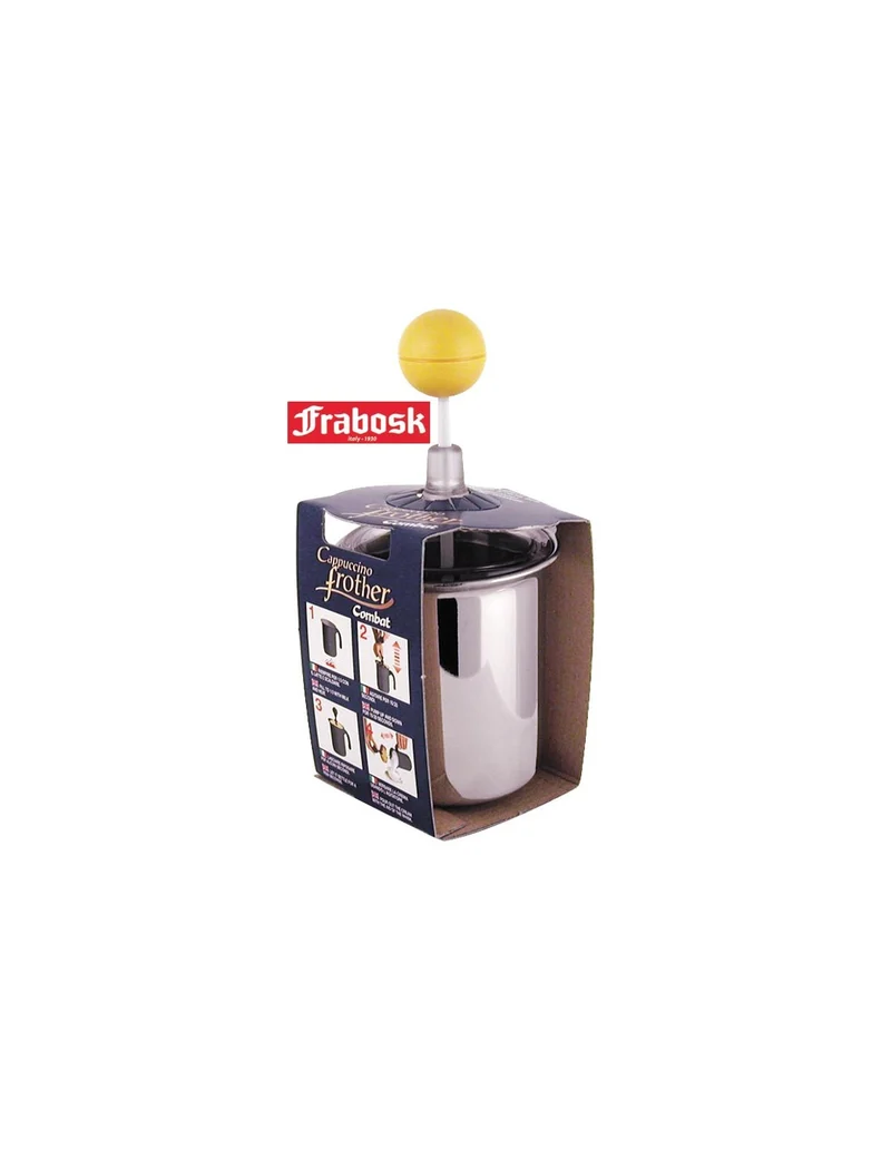 Frabosk Cappuccino Frother - Montalatte Manuale in Acciaio Inox - Per Cappuccino, Caffè e Bevande Fredde - Made in Italy