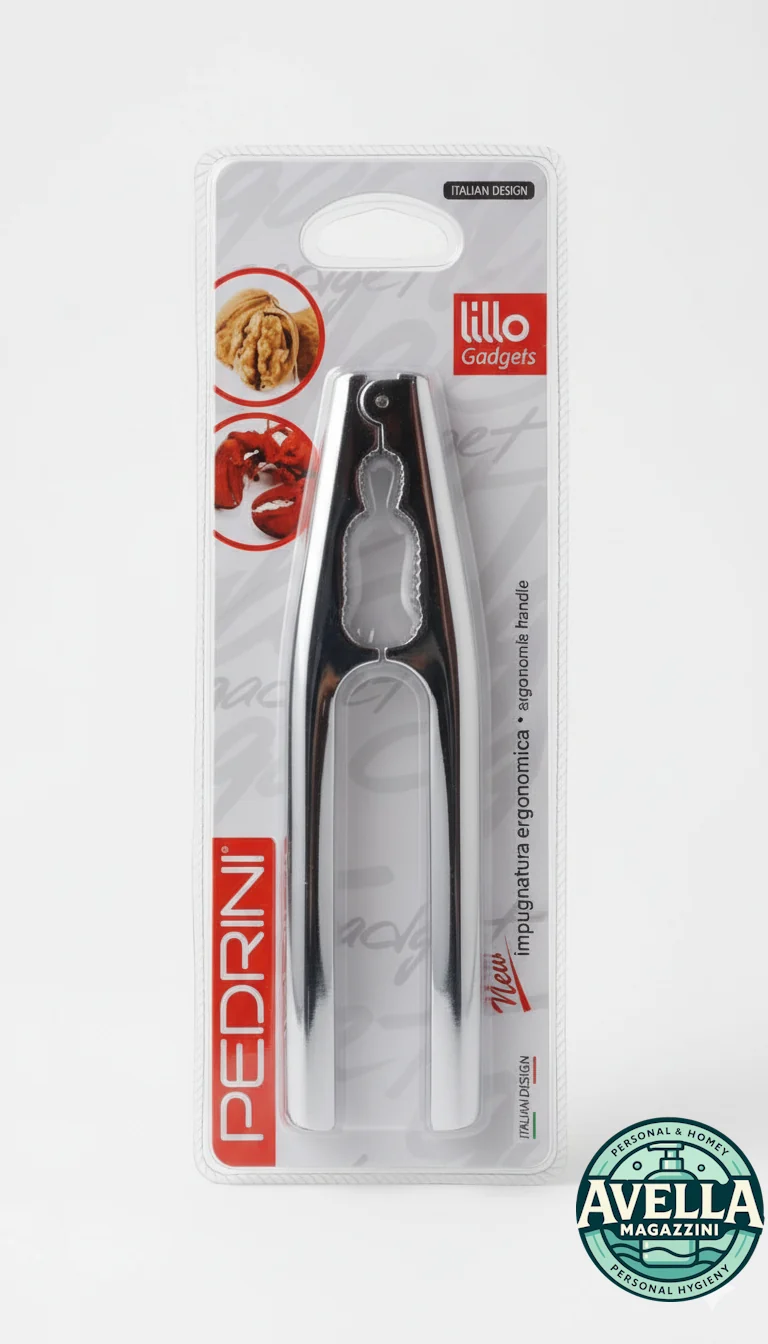 Pedrini Schiaccianoci e Rompi Crostacei Lillo Gadget | 3 Punti di Pressione, Finitura Cromata, Acciaio Robusto