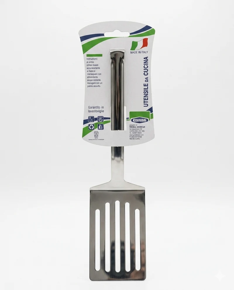 Gnali Pala Lasagne Traforata in Acciaio Inox Modello Delta Pesante – Spatola Professionale per Lasagne, Torte Salate e Patate – Robusta e Lavabile in Lavastoviglie