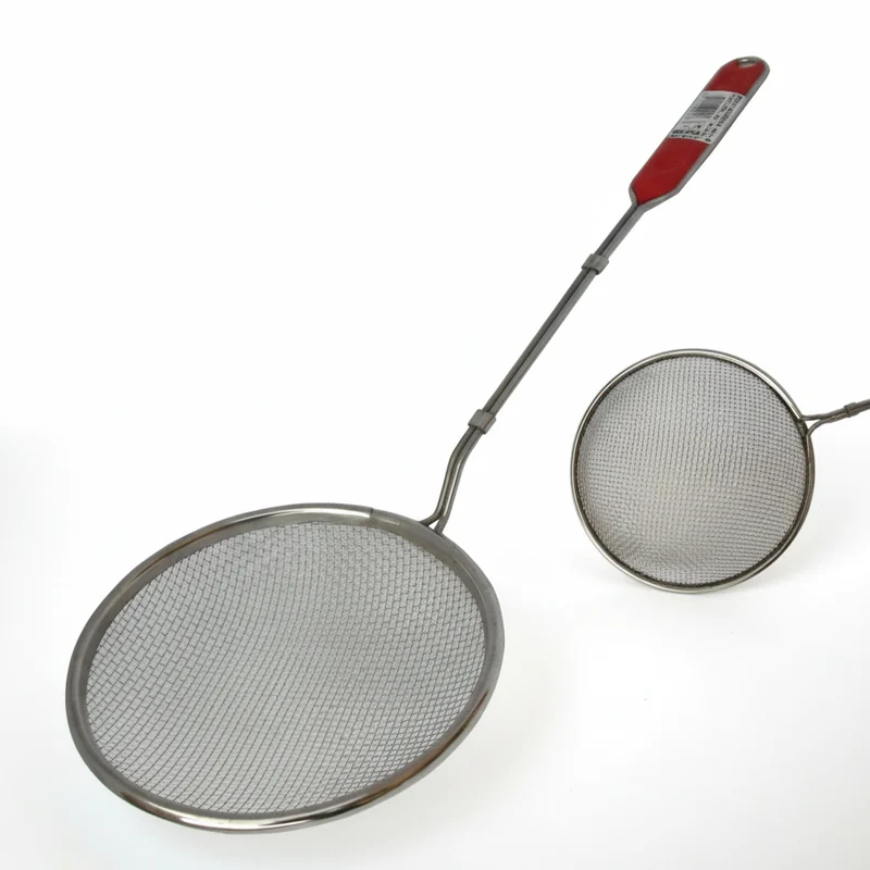 Schiumarola Gnali con Rete in Acciaio Inox Ø 14 cm - Lunga 45 cm - Manico Ergonomico