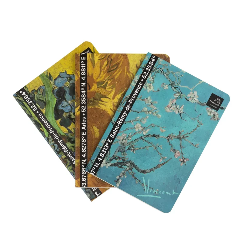 Van Gogh (Museum) Set 3 Quaderni A6 per Appunti: Bullet Journal Puntinato, a Righe e a Pagine Bianche con Copertina Flessibile, 64 Pagine ciascuno