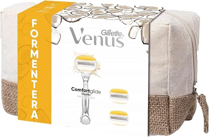 Gillette Venus Comfortglide Formentera – Rasoio Donna 5 Lame + 3 Lamette, Kit da Viaggio Edizione Speciale
