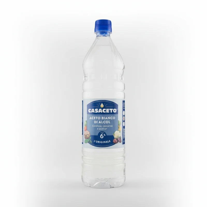 Casaceto Aceto Bianco di Alcool 1 Litro | 100% Naturale e Alimentare | Detergente Multiuso: Anti Calcare e Grasso | 6% Acido