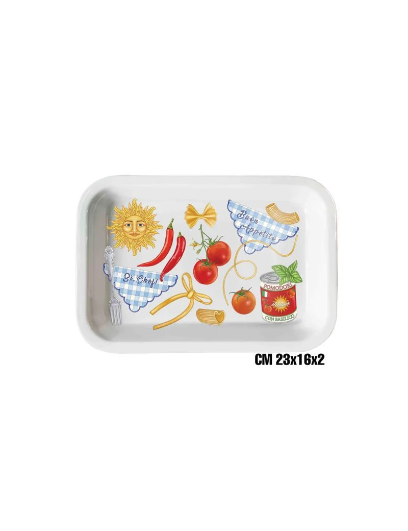 FM Linea Chef Vassoio Rettangolare 23x16 cm – Stile Mediterraneo Elegante e Funzionale