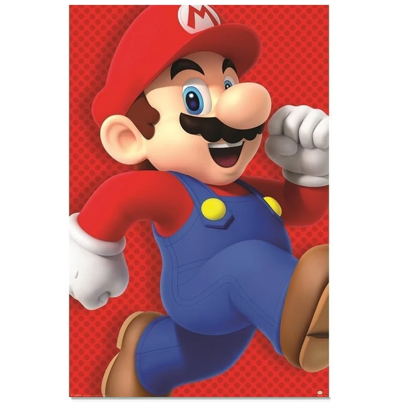 Maxi Poster Super Mario Bros (Run) 91x61 cm Incorniciabile Animation da Cameretta Bambini Nerd Gamers Figura Nintendo