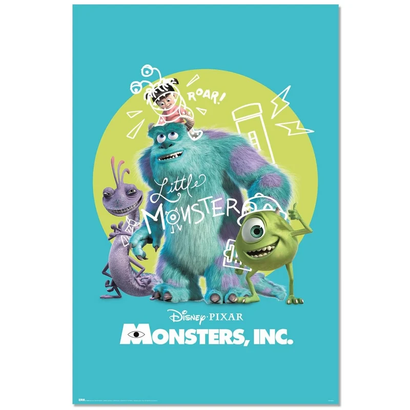 Maxi Poster Disney Pixar (Monsters & Co.) 91x61 cm Incorniciabile Animation da Cameretta Bambini Nerd