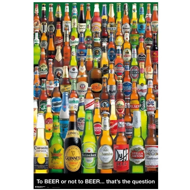 Maxi Poster Birre Collection (Cervezas To Beer Or Not To Beer) 91x61 cm Arte Incorniciabile da Pub Bar Casa Ufficio Locanda