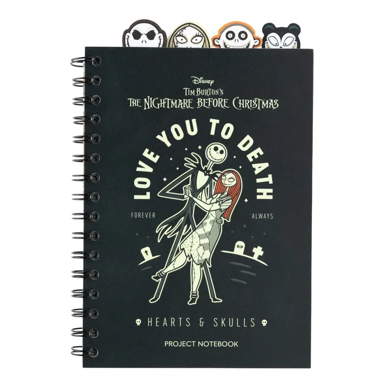 Quaderno Appunti A5 Disney (The Nightmare Before Christmas) TNBC Taccuino con Anelli Bullet Journal Puntinato Diviso in Sezioni con 4 Separatori e Copertina Morbida, 160 Pagine | Scuola Cancelleria, Diario Personale