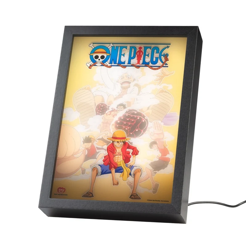 Quadro LED One Piece (Luffy) Poster Stampa Lamina decorativa Illuminata per cameretta ragazza, stanza bambine/Decorazione Ufficiale Gadget da parete o tavolo Incorniciata