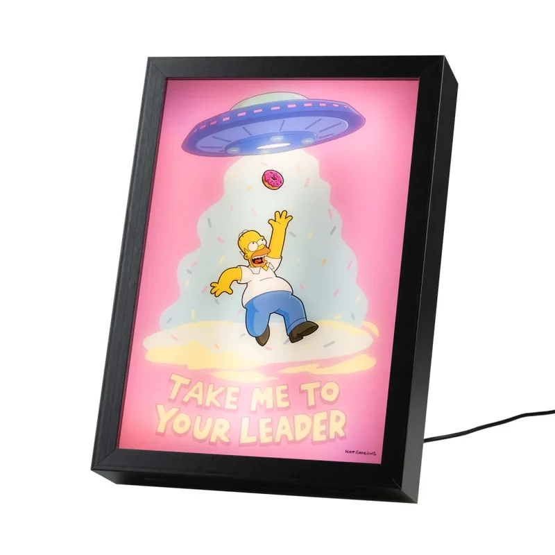 Quadro Led i Simpson (Homer) Poster Stampa Lamina decorativa Illuminata per cameretta ragazza, stanza bambine/Decorazione The Simpsons Ufficiale Gadget da parete Incorniciata